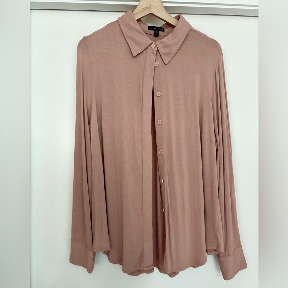 Liquid Jersey Button Down Top